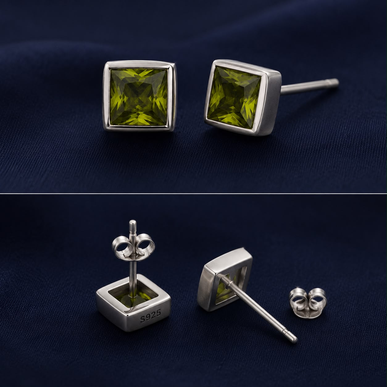 Olive Emerald Stud