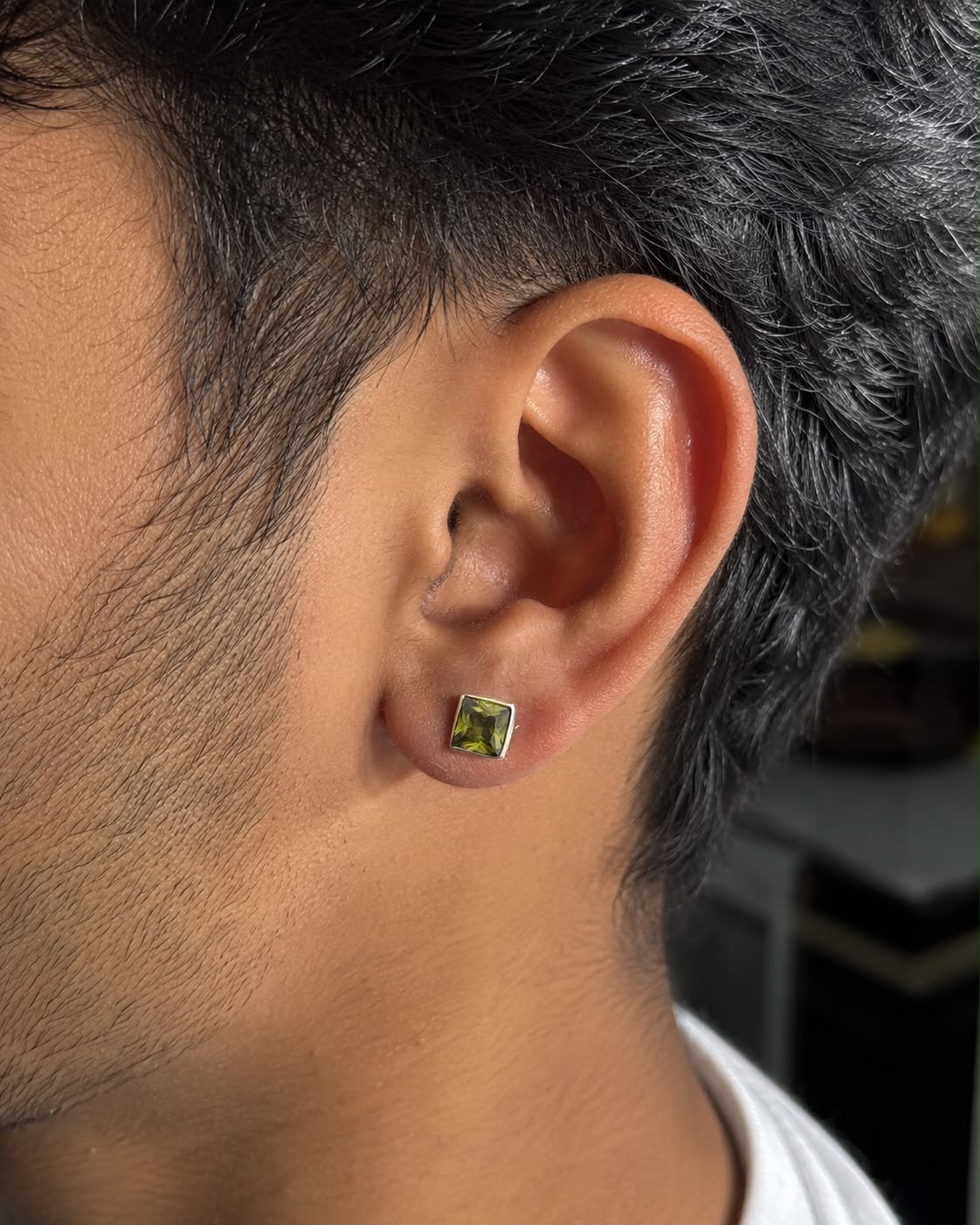 Olive Emerald Stud